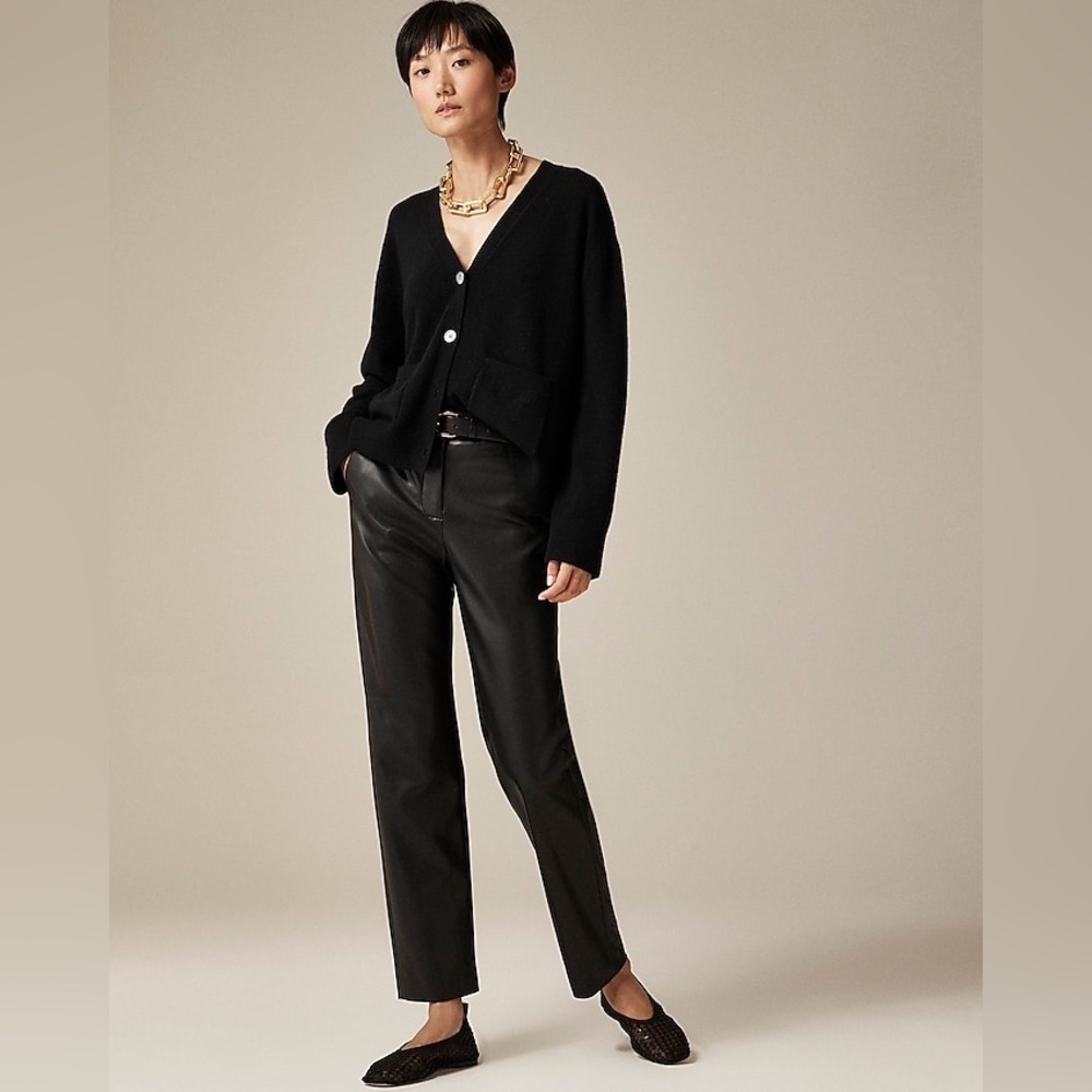 J Crew Kate Straight Leg Faux Leather Pant